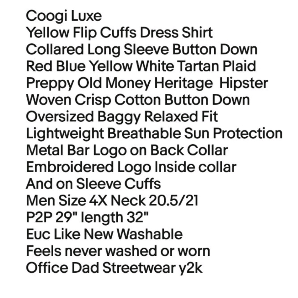 Coogi Luxe Flip Cuffs Dress Shirt 4X Red Patriot Plaid Heritage 90s Hip Hop Y2K - Picture 12 of 12